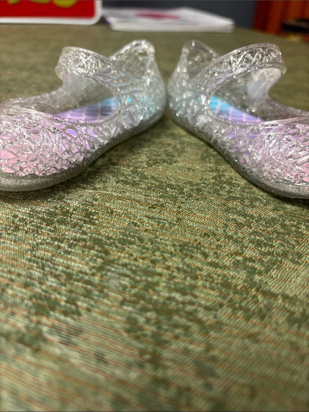 wonder nation Silver Glitter Jelly Mary Janes with Pink and Purple Insole
